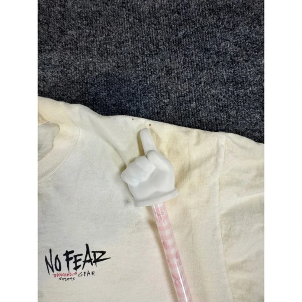 Vintage No Fear Basketball Is Not A Game Graphic T-Shirt XL Cream 90s Streetwear